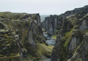 A hills of Iceland, green and water